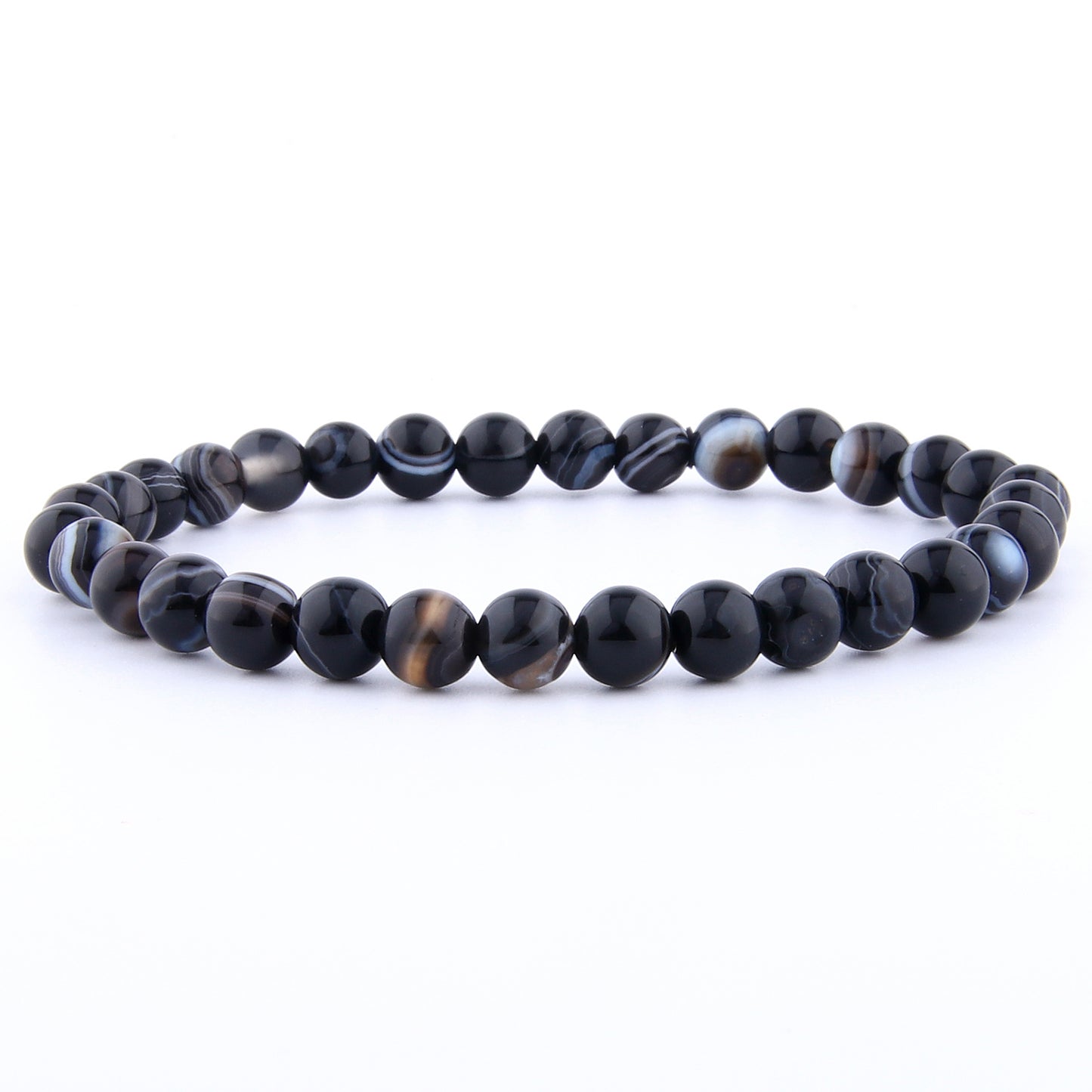 Schwarzer Achat Armband 4 mm