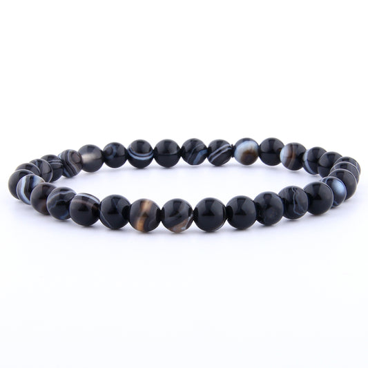 Schwarzer Achat Armband 4 mm