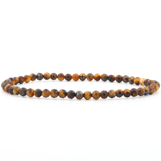 Tigerauge Gelb Armband facettiert 4 mm