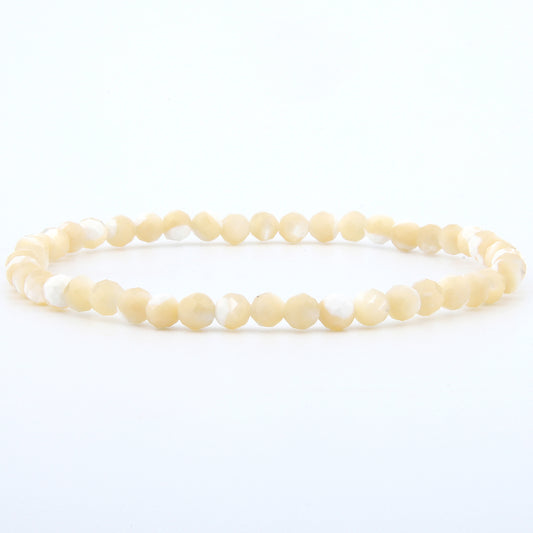 Gelber Shell Armband facettiert 4 mm