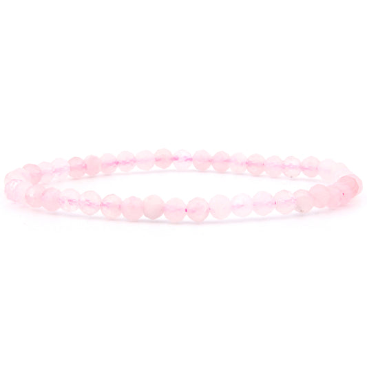 Rosenquarz Armband facettiert 4 mm