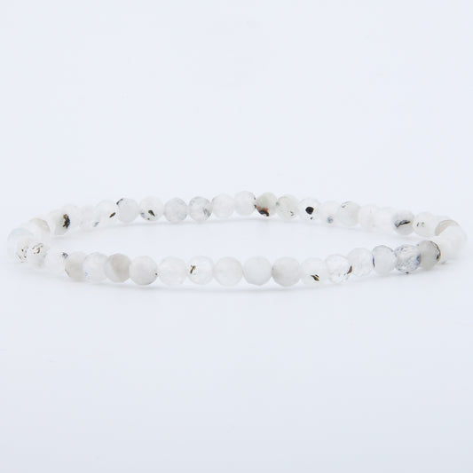 Mondstein Armband facettiert 4 mm