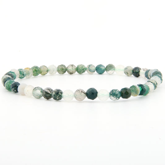 Moosachat  Armband facettiert 4 mm