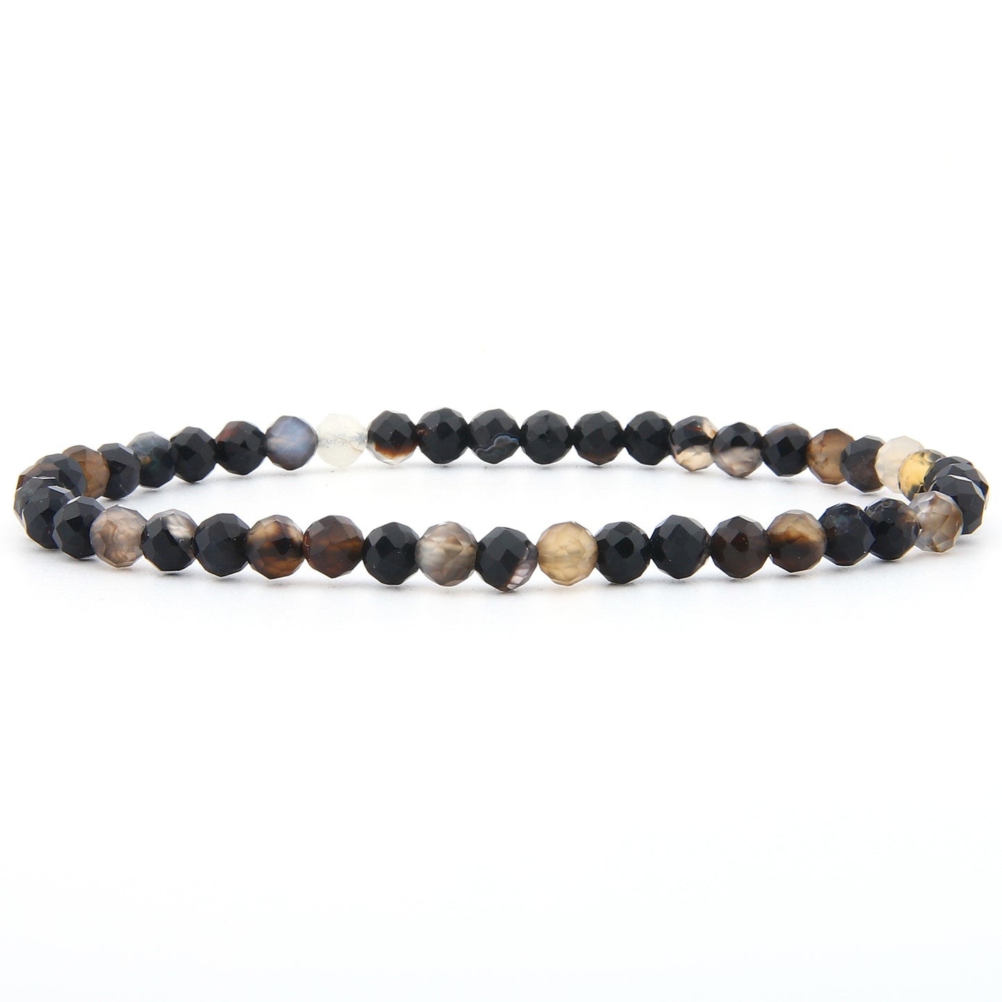 Schwarzer Achat Armband facettiert 4 mm