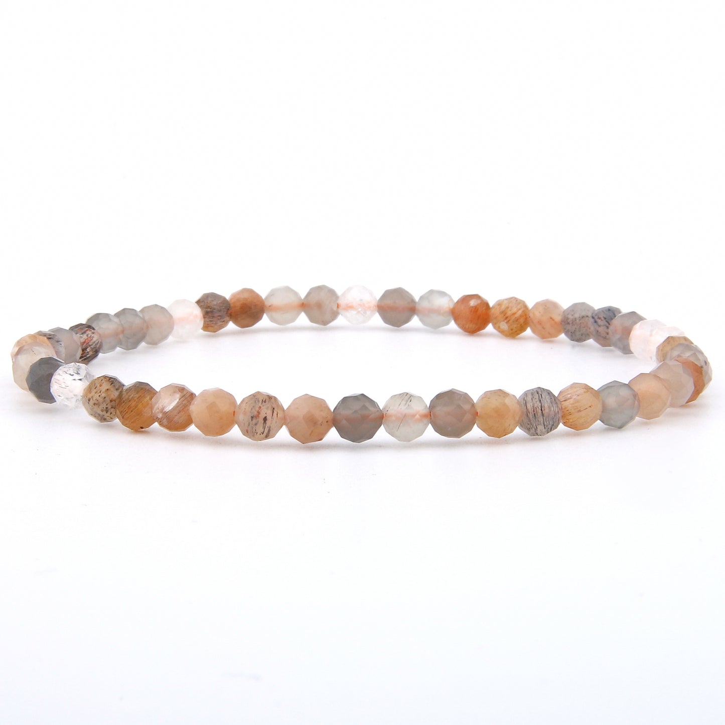 Mondstein Armband facettiert 4 mm