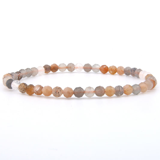 Mondstein Armband facettiert 4 mm