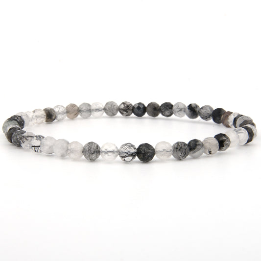Turmalinquarz Armband facettiert 4 mm