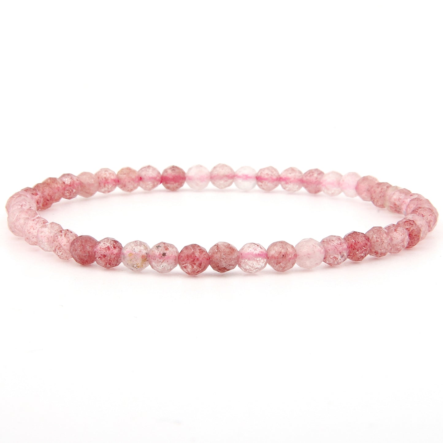 Erdbeerquarz Armband facettiert 4 mm