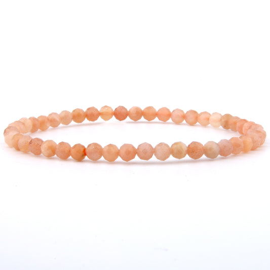 Pinker Mondstein Armband facettiert 4 mm
