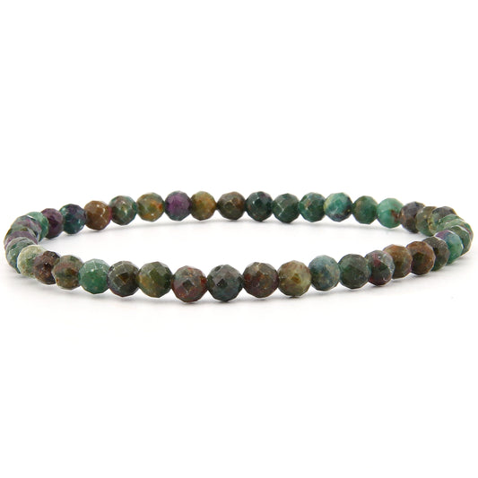 Brasilianischer Rubin Zoisit Armband facettiert 4 mm