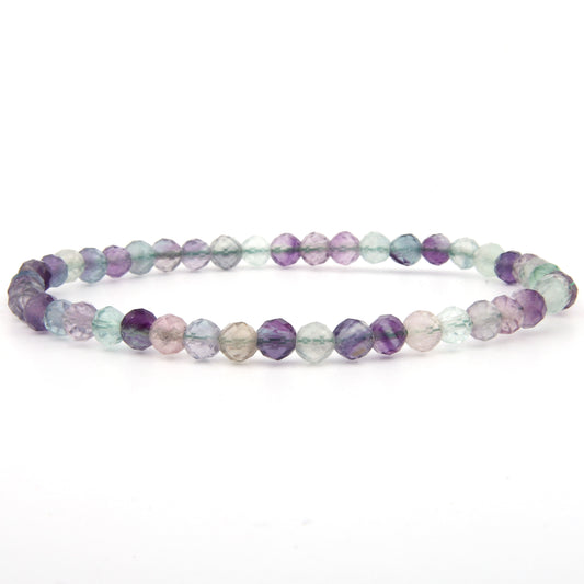 Fluorit Armband facettiert 4 mm