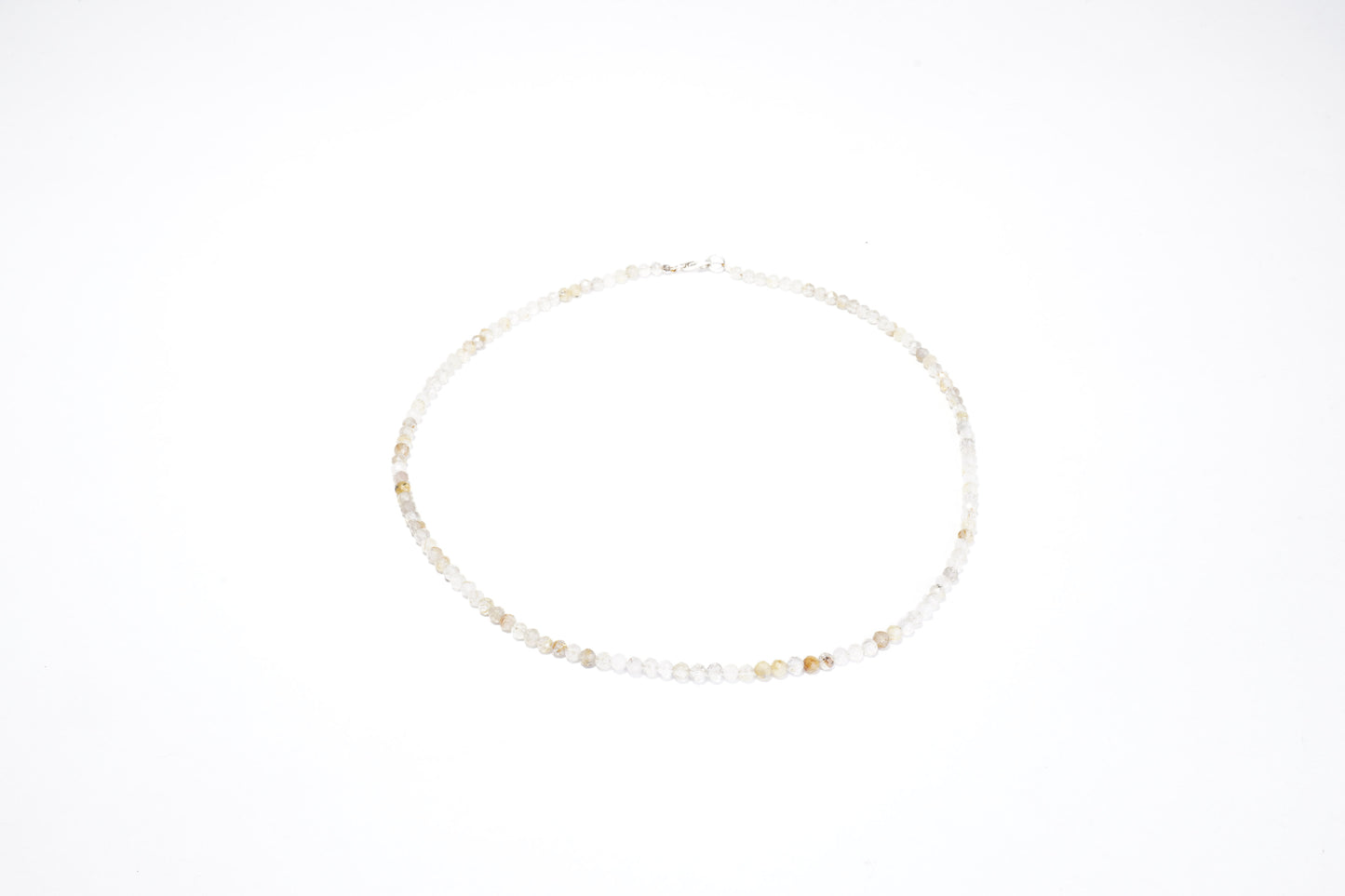 Gold Rutilquarz Edelstein Halskette ca. 3 mm facettiert mit 925 Silber Verschluss