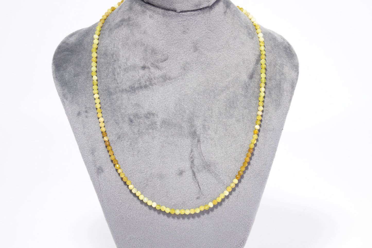 Grüne Opal Edelstein Halskette ca. 3 mm facettiert mit 925 Silber Verschluss