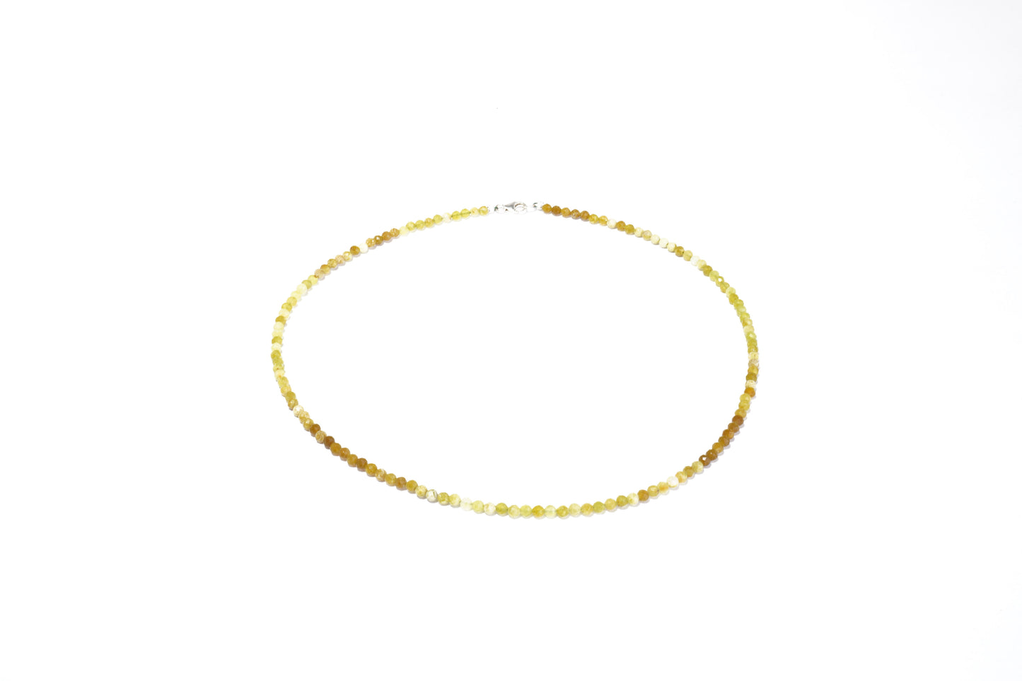 Grüne Opal Edelstein Halskette ca. 3 mm facettiert mit 925 Silber Verschluss