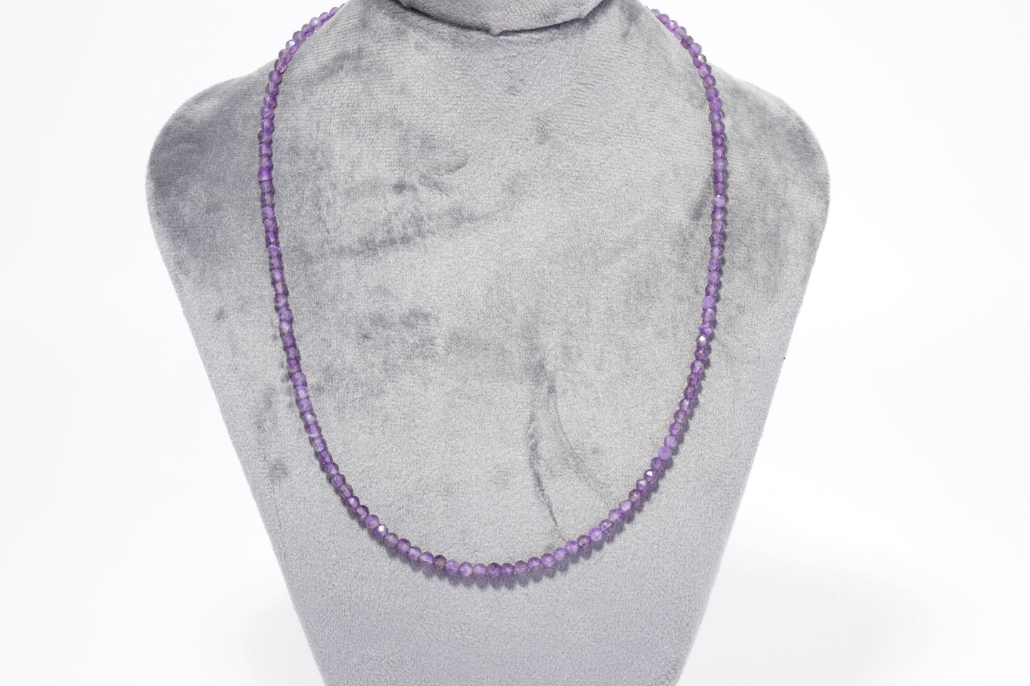 Amethyst Edelstein Halskette ca. 3 mm facettiert mit 925 Silber Verschluss