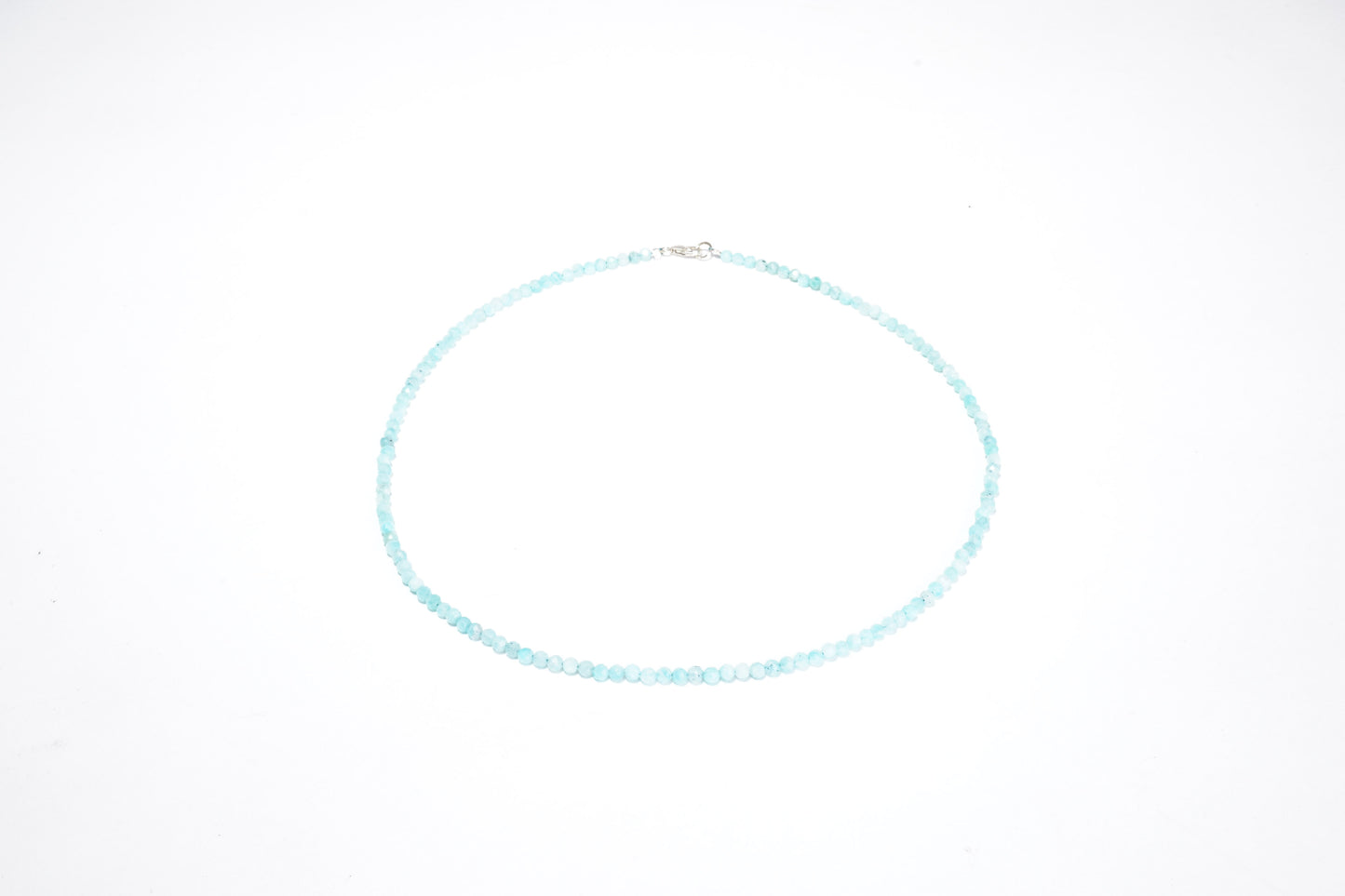 Amazonit Edelstein Halskette ca. 3 mm facettiert mit 925 Silber Verschluss